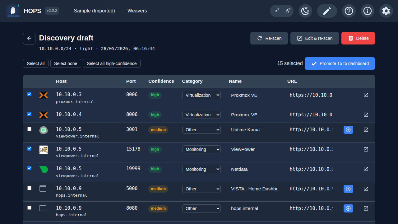 Curate scan results before promoting
