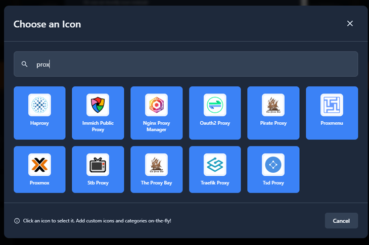 Icon picker — thousands of icons